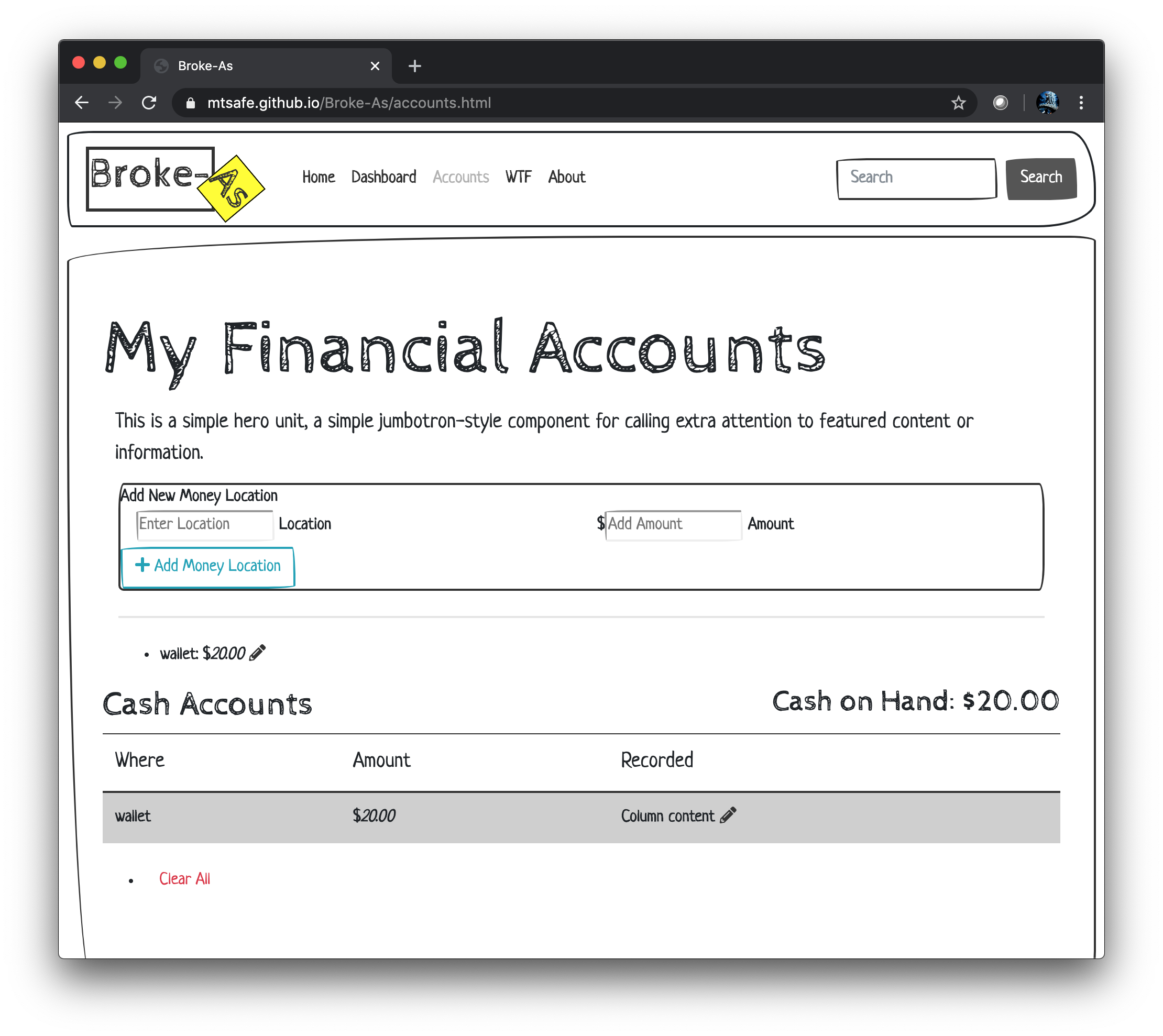 Broke-As Cash Management Project